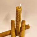 Pack 4 velas artesanales cera de abeja enrolladas a mano textura panal miel MariVelasZen