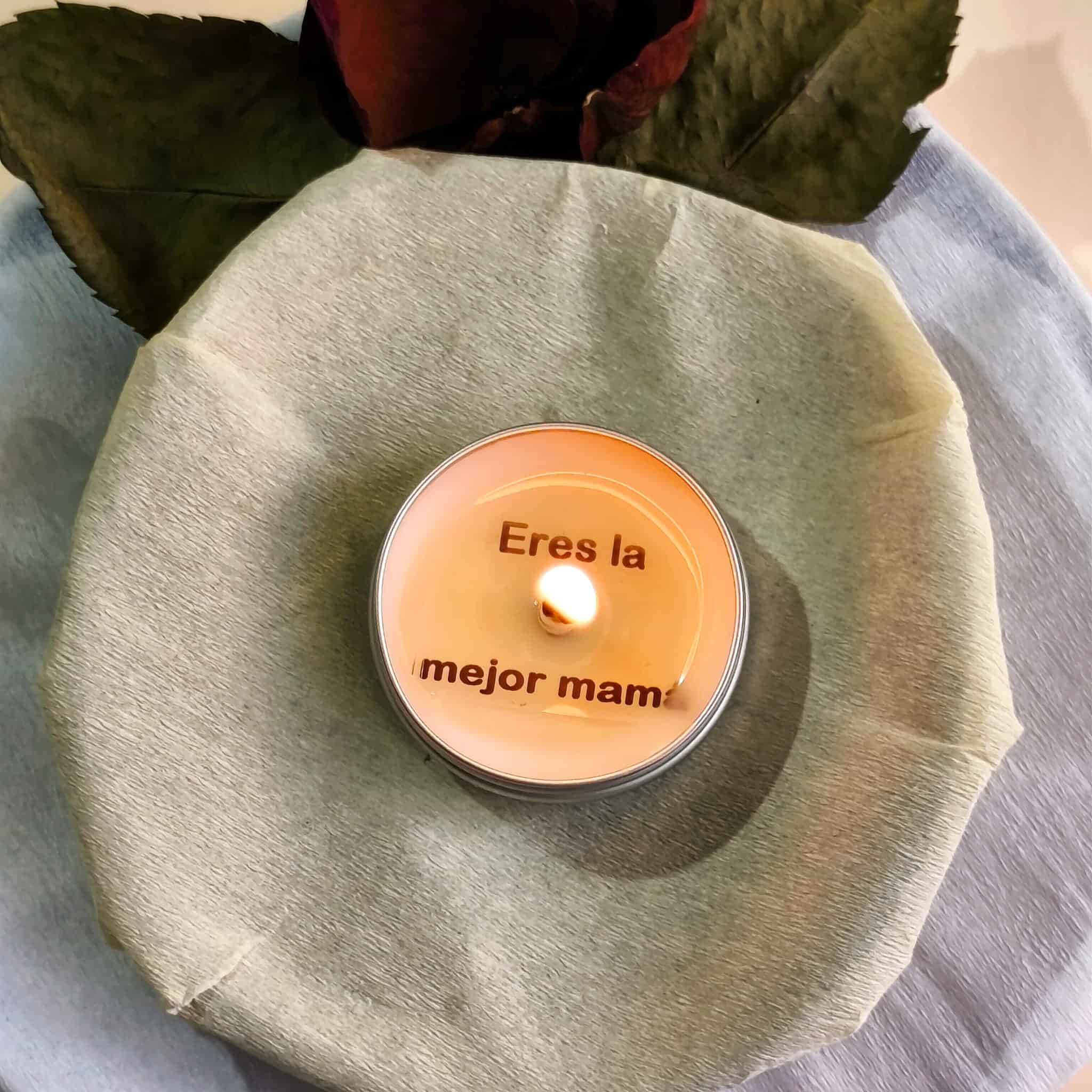 Latita vela revelación eres la mejor mamá papel kraft flor seca regalo original