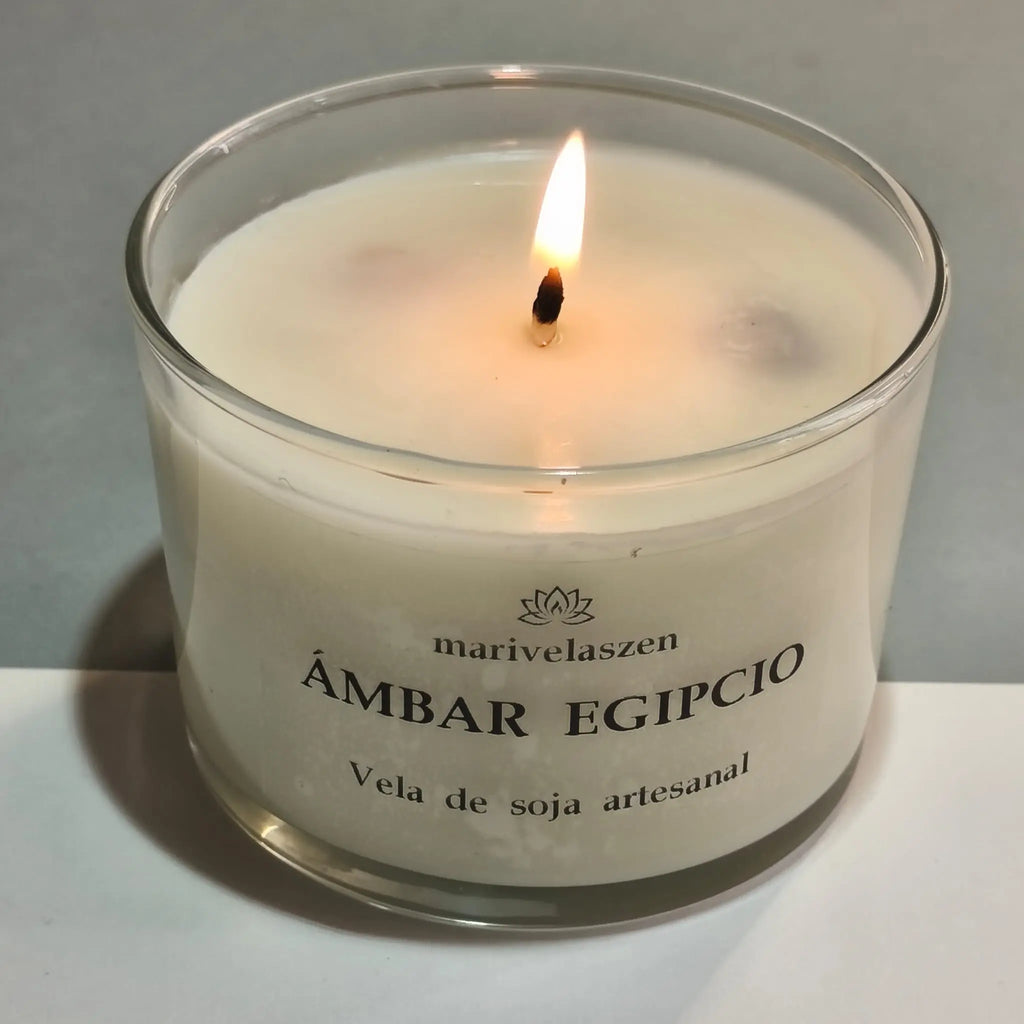 Vela aromática misteriosa, ámbar egipcio para bienestar y relajación