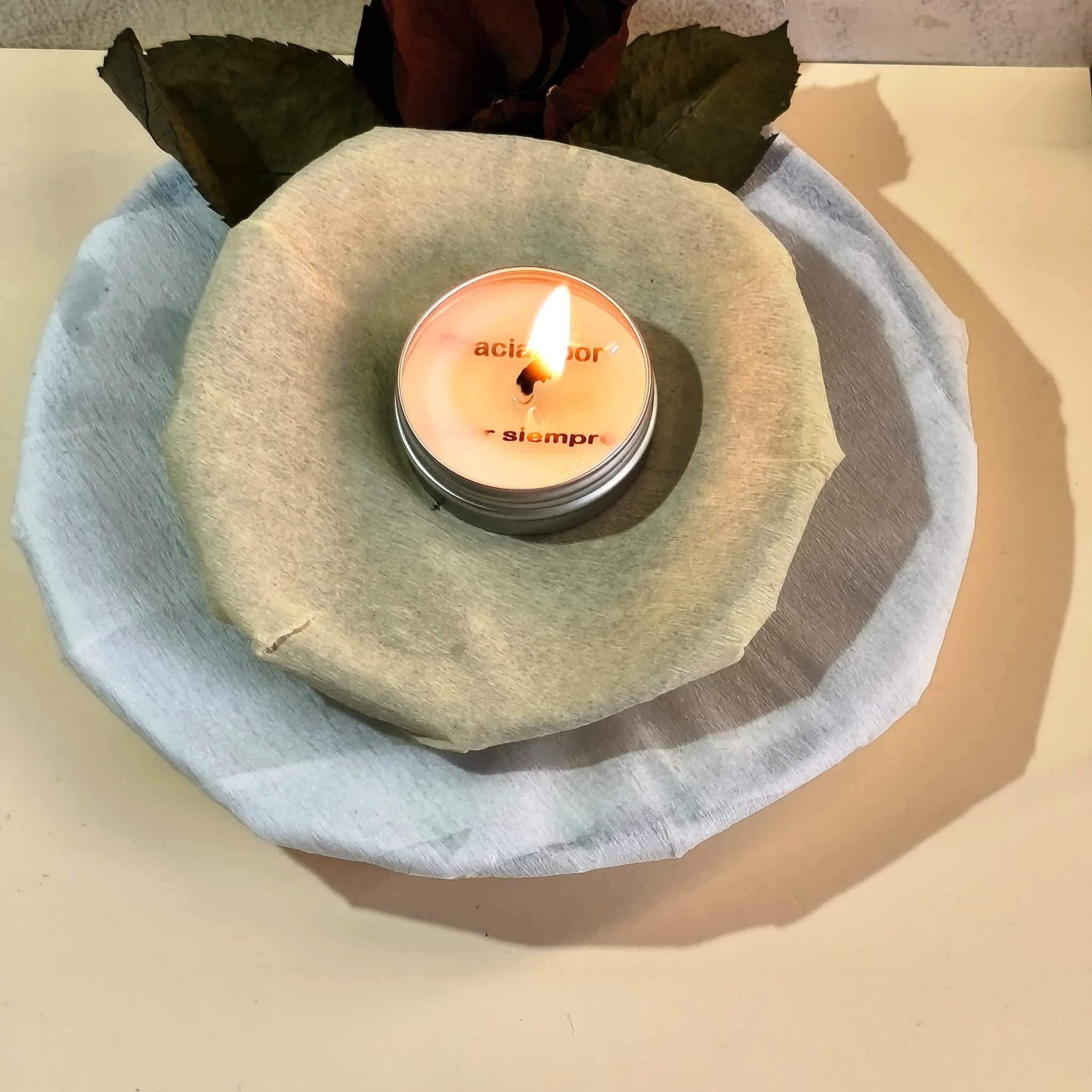 Vela revelación mensaje oculto gracias por estar siempre cera derretida artesanal España