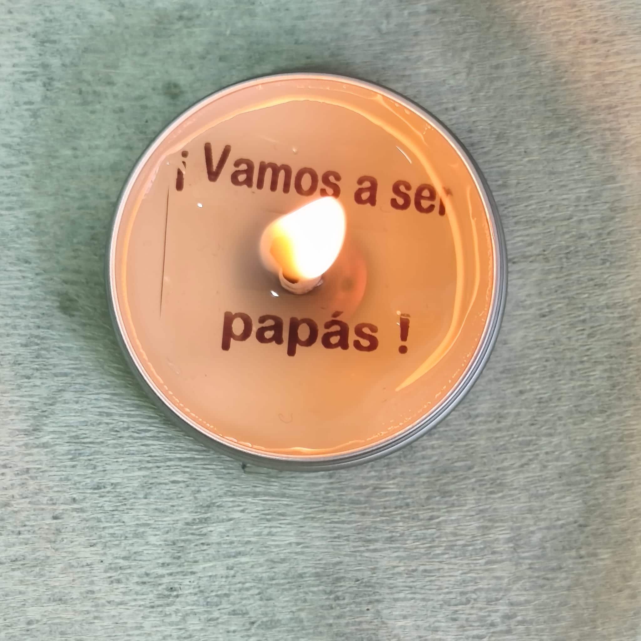 Latita vela revelación ¡Vamos a ser papás!  papel kraft flor seca regalo original