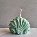Vela figura concha marina verde menta sin aroma 1 ud - MariVelasZen