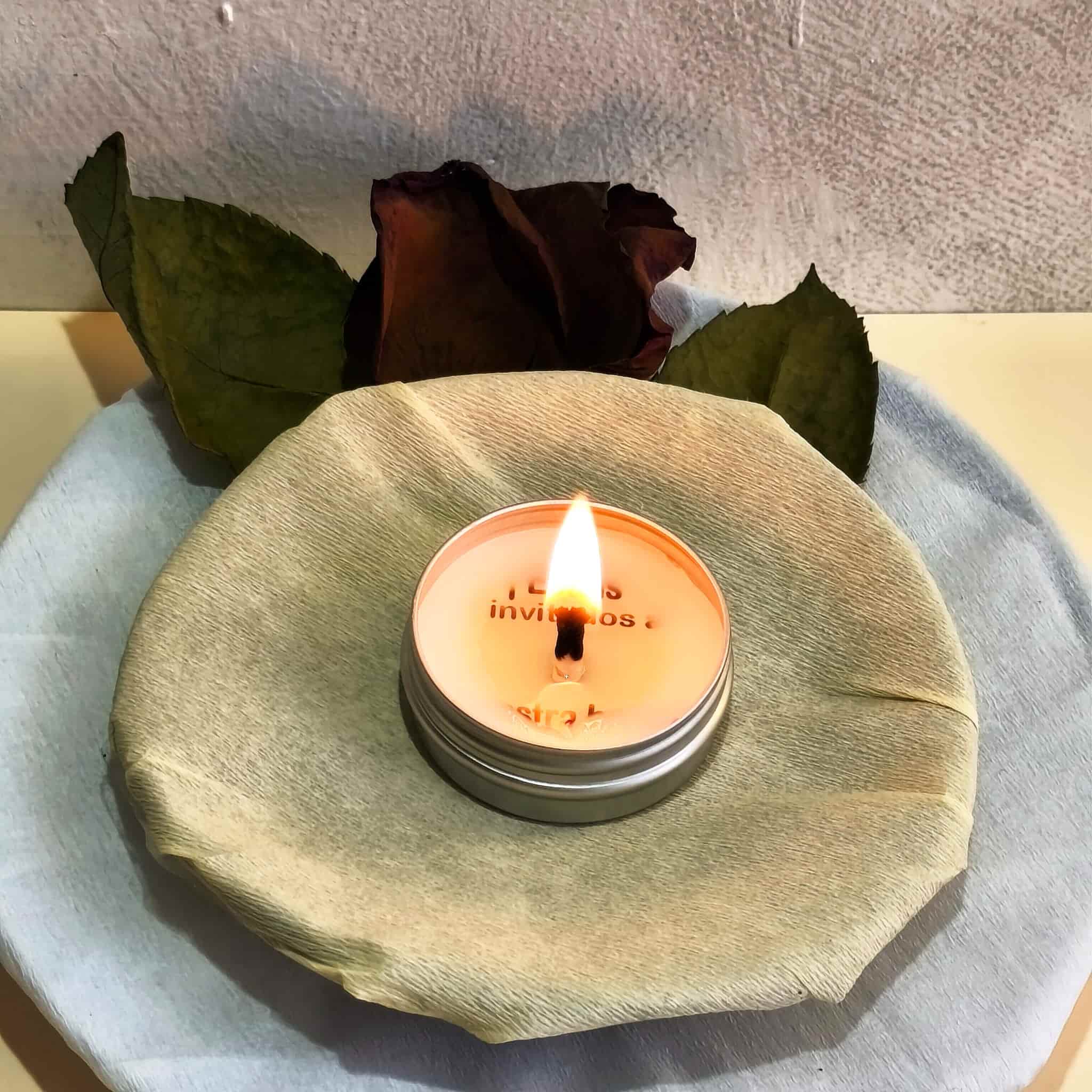 Vela revelación mensaje oculto ¡estáis invitados a nuestra boda! cera derretida artesanal España