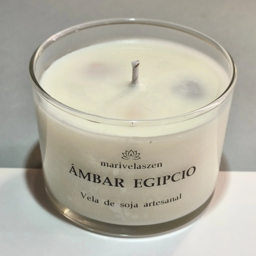 Vela aromática misteriosa, ámbar egipcio para bienestar y relajación
